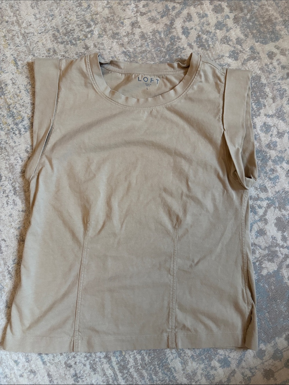 LOFT Taupe Sleeveless Tank